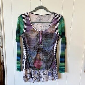 Multicolor Long Sleeve Women's Top